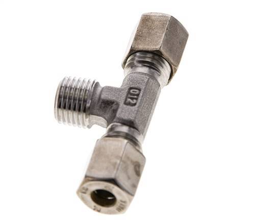 6L & R1/4'' Stainless Steel T-Shape Tee Compression Fitting with Male Threads 315 bar ISO 8434-1