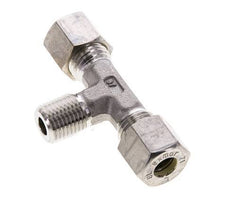 8L & R1/4'' Stainless Steel T-Shape Tee Compression Fitting with Male Threads 315 bar ISO 8434-1