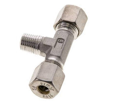 8S & R1/4'' Stainless Steel T-Shape Tee Compression Fitting with Male Threads 500 bar ISO 8434-1