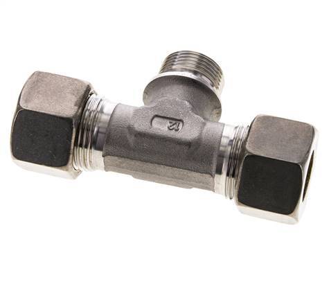 20S & G3/4'' Stainless Steel T-Shape Tee Compression Fitting with Male Threads 250 bar ISO 8434-1