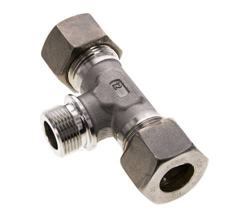 20S & G3/4'' Stainless Steel T-Shape Tee Compression Fitting with Male Threads 250 bar ISO 8434-1