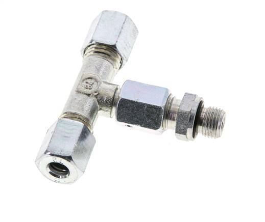6L & M10x1 Zink plated Steel T-Shape Tee Cutting Fitting with Male Threads 315 bar Adjustable ISO 8434-1