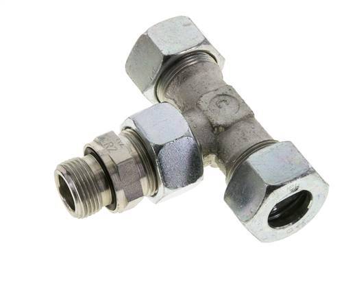 18L & M22x1.5 Zink plated Steel T-Shape Tee Cutting Fitting with Male Threads 315 bar Adjustable ISO 8434-1