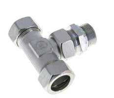 28L & M33x2 Zink plated Steel T-Shape Tee Cutting Fitting with Male Threads 160 bar Adjustable ISO 8434-1