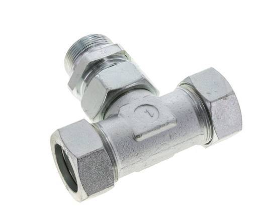35L & M42x2 Zink plated Steel T-Shape Tee Cutting Fitting with Male Threads 160 bar Adjustable ISO 8434-1
