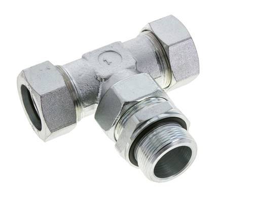 35L & M42x2 Zink plated Steel T-Shape Tee Cutting Fitting with Male Threads 160 bar Adjustable ISO 8434-1