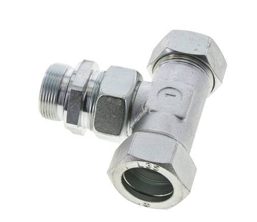 35L & M42x2 Zink plated Steel T-Shape Tee Cutting Fitting with Male Threads 160 bar Adjustable ISO 8434-1
