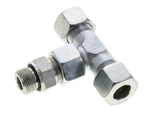 16S & M22x1.5 Zink plated Steel T-Shape Tee Cutting Fitting with Male Threads 400 bar Adjustable ISO 8434-1