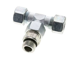 20S & M27x2 Zink plated Steel T-Shape Tee Cutting Fitting with Male Threads 400 bar Adjustable ISO 8434-1