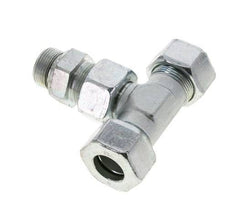 25S & M33x2 Zink plated Steel T-Shape Tee Cutting Fitting with Male Threads 400 bar Adjustable ISO 8434-1