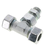25S & M33x2 Zink plated Steel T-Shape Tee Cutting Fitting with Male Threads 400 bar Adjustable ISO 8434-1