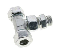 25S & M33x2 Zink plated Steel T-Shape Tee Cutting Fitting with Male Threads 400 bar Adjustable ISO 8434-1