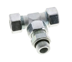 25S & M33x2 Zink plated Steel T-Shape Tee Cutting Fitting with Male Threads 400 bar Adjustable ISO 8434-1