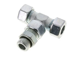 25S & M33x2 Zink plated Steel T-Shape Tee Cutting Fitting with Male Threads 400 bar Adjustable ISO 8434-1