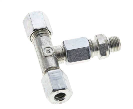 6L & G1/8'' Zink plated Steel T-Shape Tee Cutting Fitting with Male Threads 315 bar Adjustable ISO 8434-1