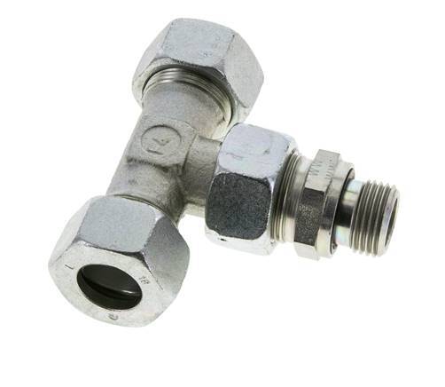 18L & G1/2'' Zink plated Steel T-Shape Tee Cutting Fitting with Male Threads 315 bar Adjustable ISO 8434-1