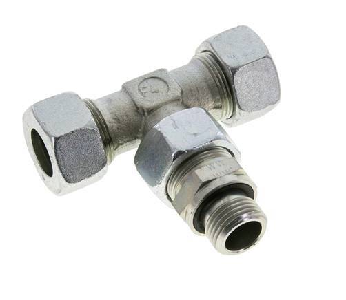 18L & G1/2'' Zink plated Steel T-Shape Tee Cutting Fitting with Male Threads 315 bar Adjustable ISO 8434-1