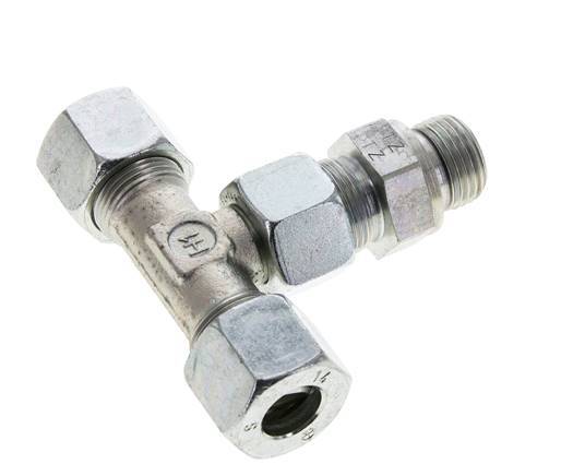 14S & G1/2'' Zink plated Steel T-Shape Tee Cutting Fitting with Male Threads 630 bar Adjustable ISO 8434-1