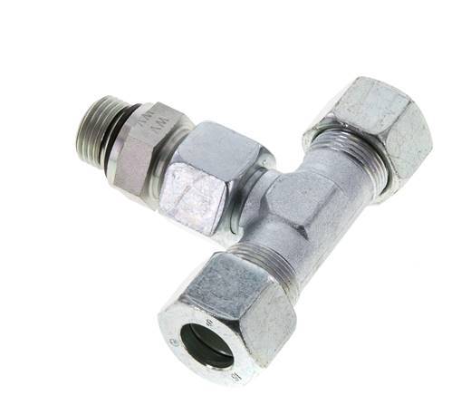 16S & G1/2'' Zink plated Steel T-Shape Tee Cutting Fitting with Male Threads 400 bar Adjustable ISO 8434-1