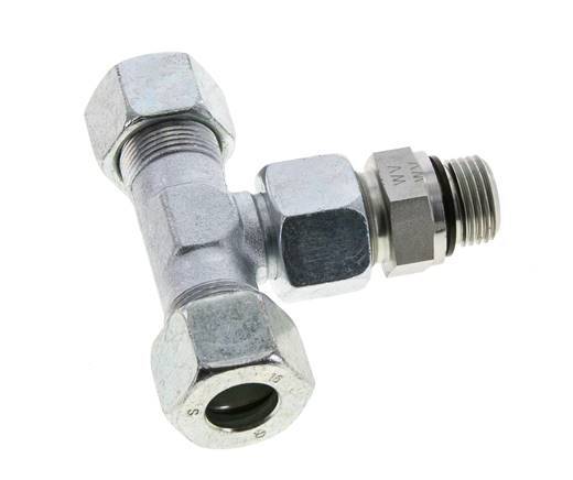16S & G1/2'' Zink plated Steel T-Shape Tee Cutting Fitting with Male Threads 400 bar Adjustable ISO 8434-1