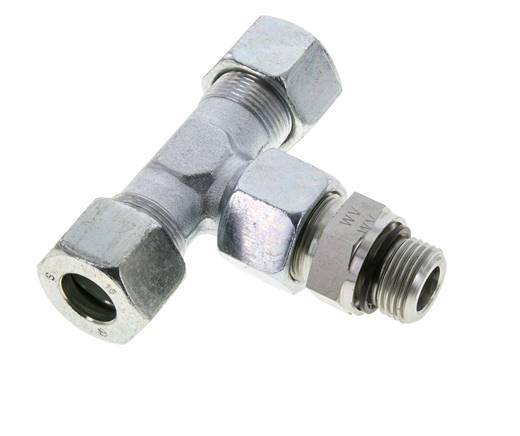 16S & G1/2'' Zink plated Steel T-Shape Tee Cutting Fitting with Male Threads 400 bar Adjustable ISO 8434-1