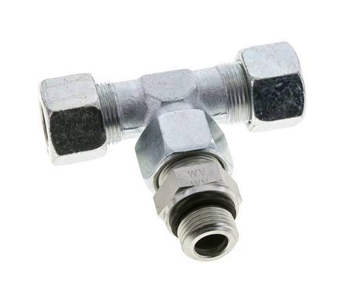 16S & G1/2'' Zink plated Steel T-Shape Tee Cutting Fitting with Male Threads 400 bar Adjustable ISO 8434-1