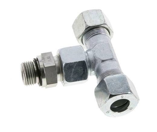 16S & G1/2'' Zink plated Steel T-Shape Tee Cutting Fitting with Male Threads 400 bar Adjustable ISO 8434-1