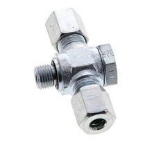 6L & M10x1 Zink plated Steel Tee Swivel Joint Cutting Fitting with Male Threads 315 bar NBR ISO 8434-1