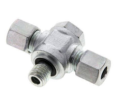 8L & M12x1.5 Zink plated Steel Tee Swivel Joint Cutting Fitting with Male Threads 315 bar NBR ISO 8434-1