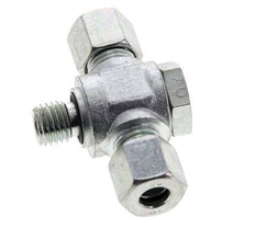 8L & M12x1.5 Zink plated Steel Tee Swivel Joint Cutting Fitting with Male Threads 315 bar NBR ISO 8434-1