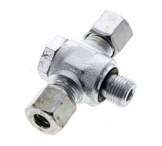 8L & G1/4'' Zink plated Steel Tee Swivel Joint Cutting Fitting with Male Threads 315 bar NBR ISO 8434-1