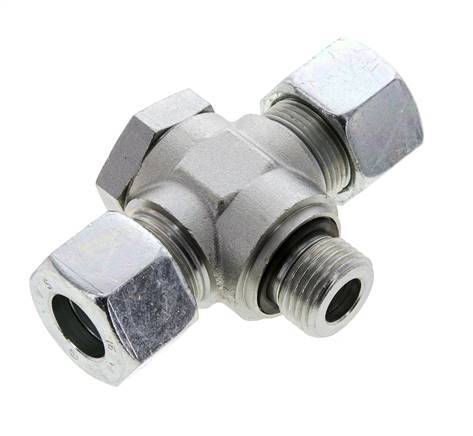 16S & G1/2'' Zink plated Steel Tee Swivel Joint Cutting Fitting with Male Threads 400 bar NBR ISO 8434-1