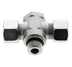 16S & G1/2'' Zink plated Steel Tee Swivel Joint Cutting Fitting with Male Threads 400 bar NBR ISO 8434-1