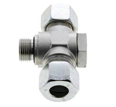 16S & G1/2'' Zink plated Steel Tee Swivel Joint Cutting Fitting with Male Threads 400 bar NBR ISO 8434-1