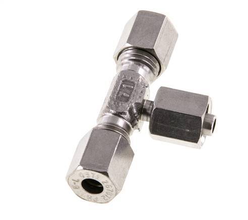 6L Stainless Steel T-Shape Tee Cutting Fitting with Swivel 315 bar Adjustable ISO 8434-1