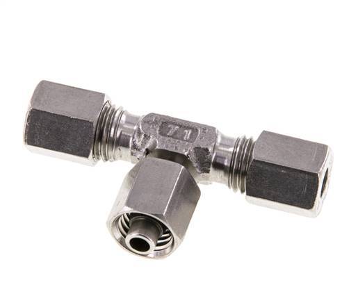 6L Stainless Steel T-Shape Tee Cutting Fitting with Swivel 315 bar Adjustable ISO 8434-1