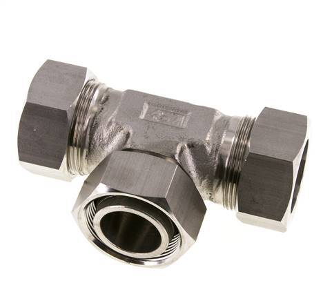 35L Stainless Steel T-Shape Tee Cutting Fitting with Swivel 160 bar Adjustable ISO 8434-1