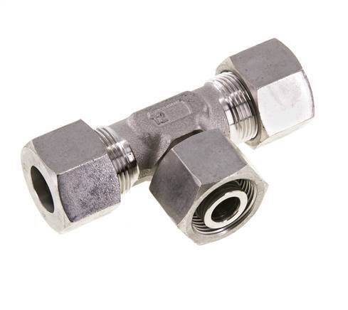 16S Stainless Steel T-Shape Tee Cutting Fitting with Swivel 400 bar Adjustable ISO 8434-1