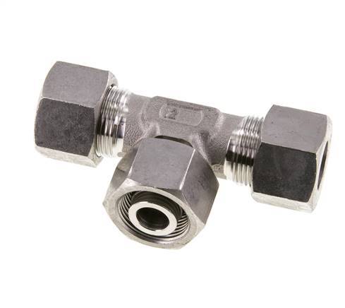 16S Stainless Steel T-Shape Tee Cutting Fitting with Swivel 400 bar Adjustable ISO 8434-1