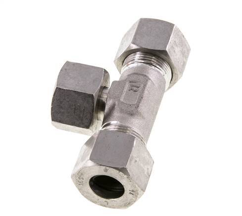 16S Stainless Steel T-Shape Tee Cutting Fitting with Swivel 400 bar Adjustable ISO 8434-1