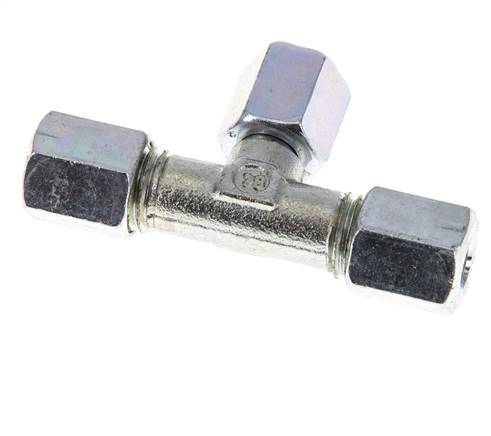 6L Zink plated Steel T-Shape Tee Cutting Fitting with Swivel 315 bar NBR Adjustable ISO 8434-1