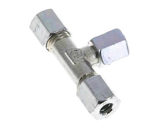 6L Zink plated Steel T-Shape Tee Cutting Fitting with Swivel 315 bar NBR Adjustable ISO 8434-1