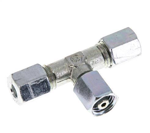 6L Zink plated Steel T-Shape Tee Cutting Fitting with Swivel 315 bar NBR Adjustable ISO 8434-1