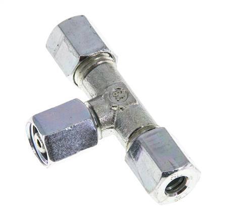 6L Zink plated Steel T-Shape Tee Cutting Fitting with Swivel 315 bar NBR Adjustable ISO 8434-1