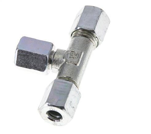 6L Zink plated Steel T-Shape Tee Cutting Fitting with Swivel 315 bar NBR Adjustable ISO 8434-1