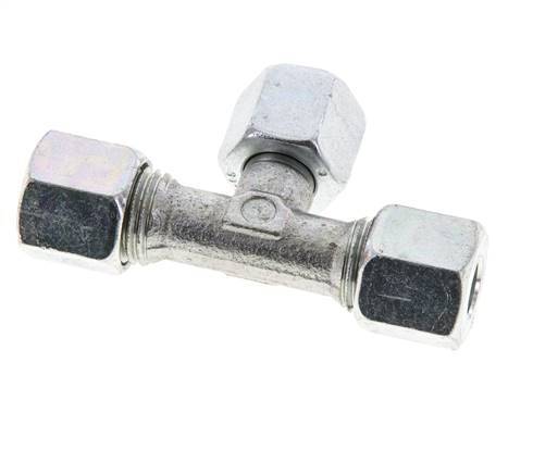 8L Zink plated Steel T-Shape Tee Cutting Fitting with Swivel 315 bar NBR Adjustable ISO 8434-1