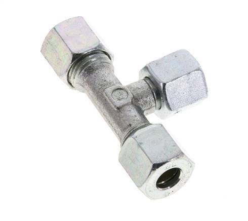 8L Zink plated Steel T-Shape Tee Cutting Fitting with Swivel 315 bar NBR Adjustable ISO 8434-1