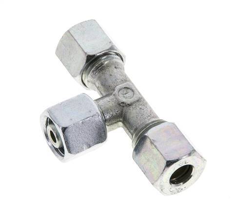 8L Zink plated Steel T-Shape Tee Cutting Fitting with Swivel 315 bar NBR Adjustable ISO 8434-1