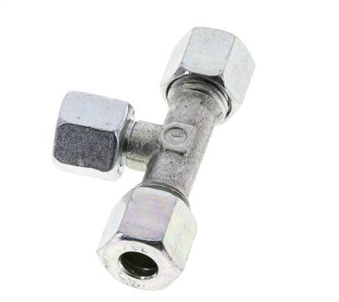 8L Zink plated Steel T-Shape Tee Cutting Fitting with Swivel 315 bar NBR Adjustable ISO 8434-1