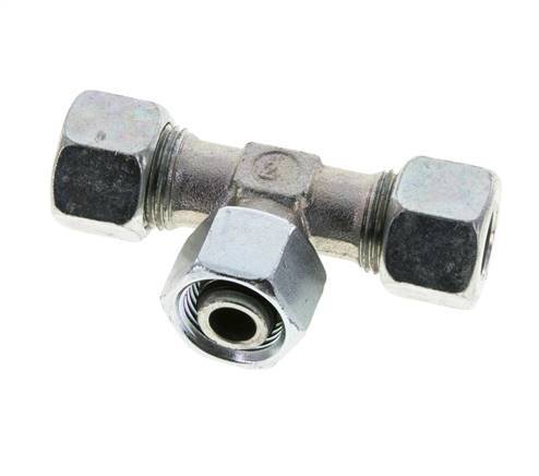 12L Zink plated Steel T-Shape Tee Cutting Fitting with Swivel 315 bar NBR Adjustable ISO 8434-1